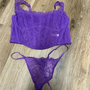 Victoria's Secret Vibrant Purple Lace Bra Set